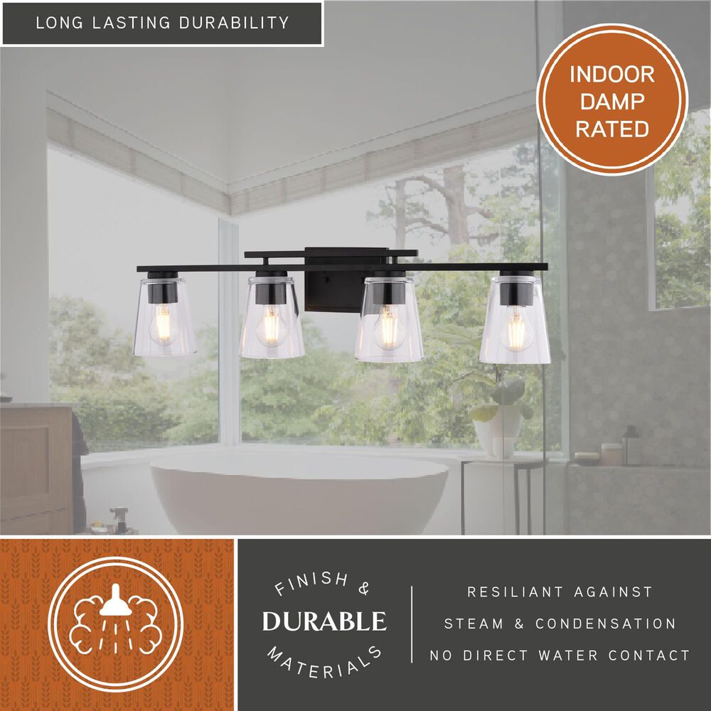 Vaxcel Sedona 4-Light Bathroom Vanity in Matte Black, , large