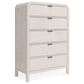 Urban Home Drake 5-Drawer Chest in White, , large
