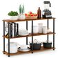 HOMLUX Turn-N-Tube 3-Tier Double Size Storage Display Rack in Light Cherry and Black, , large