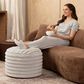 Jaxx Paran Round Ottoman in Mondo Grey, , large