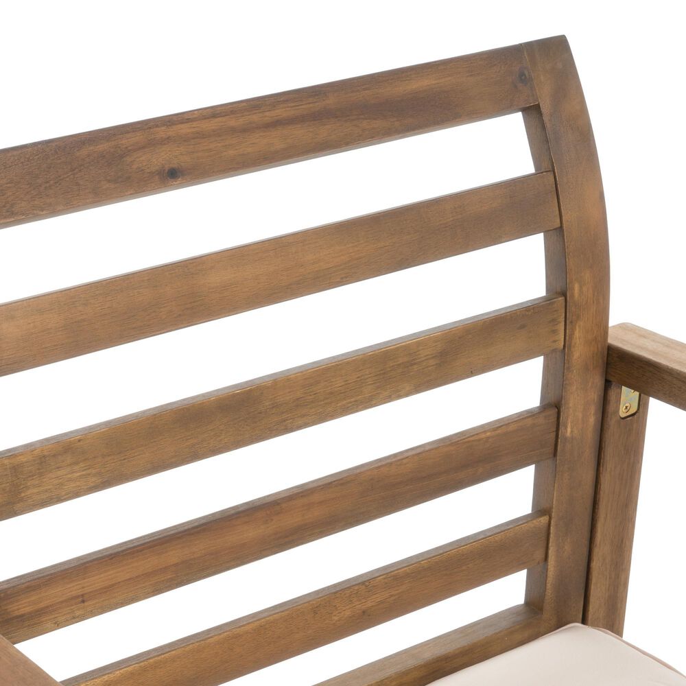 Hearth and Haven Outdoor Club Chair with White Cushion in Natural &#40;Set of 2&#41;, , large
