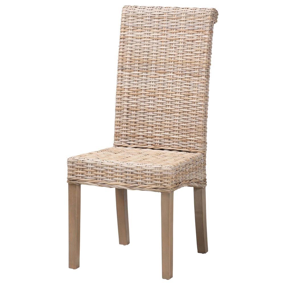Baxton Studio Santiago Side Chair in Grey and Rustic Taupe, , large