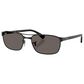 Rayban Glasses Sunglasses with Dark Grey Lenses and Metal Frame in Polished Black, , large