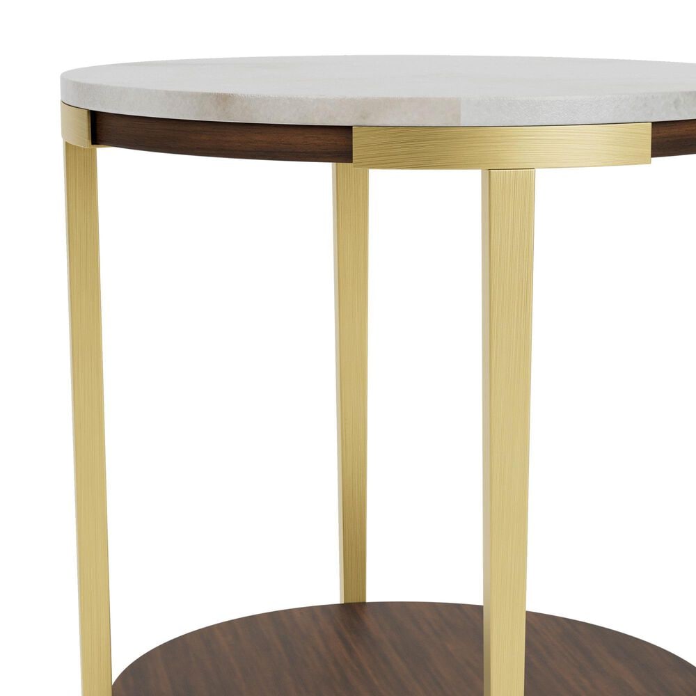 Riverside Furniture Emery Oval End Table in Smoked Cherry and Bronze, , large