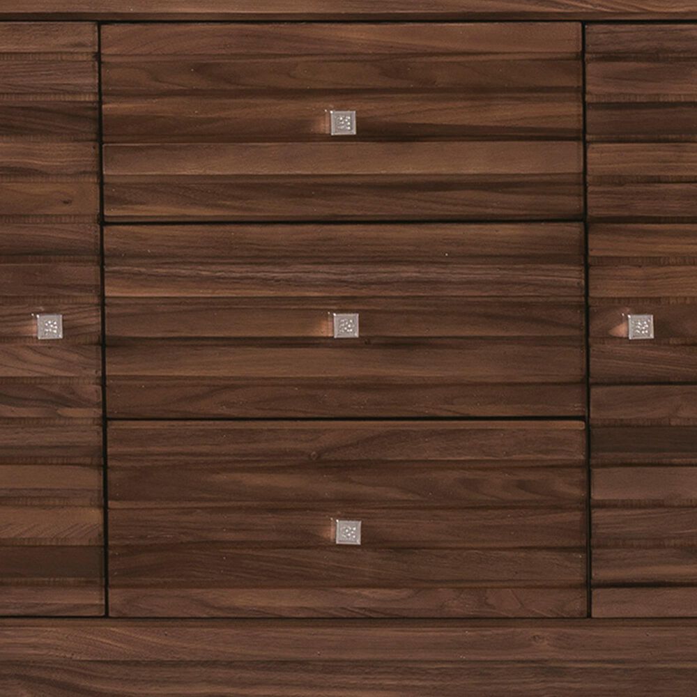 James Martin Vanities Linear 59&quot; Double Bathroom Vanity in Mid Century Walnut with 15 cm Glossy White Solid Surface Top and Rectangular Sinks, , large