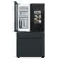 Samsung Bespoke Bespoke 29 Cu. Ft. French Door Refrigerator - Charcoal Glass Top and Family Hub Panels with Matte Black Steel Middle and Bottom Panels Included, , large