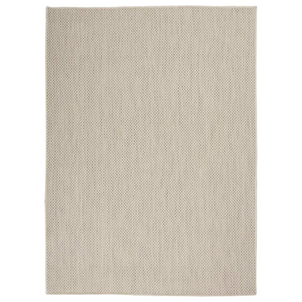 Nourison Courtyard Ivory and Silver 4&#39; x 6&#39; Indoor/Outdoor Area Rug, , large