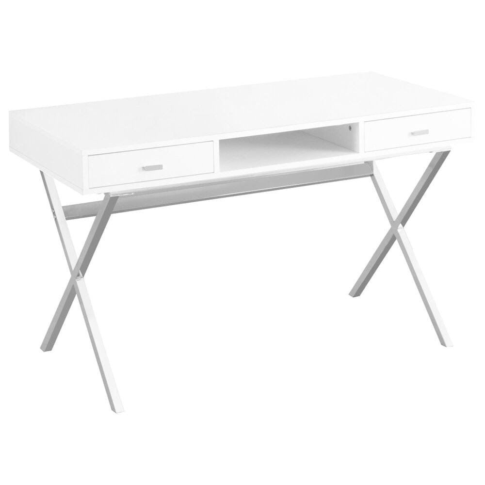 Glideaway 48" Modern Laptop Table in Gloss White, , large