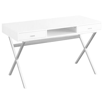 Glideaway 48" Modern Laptop Table in Gloss White, , large