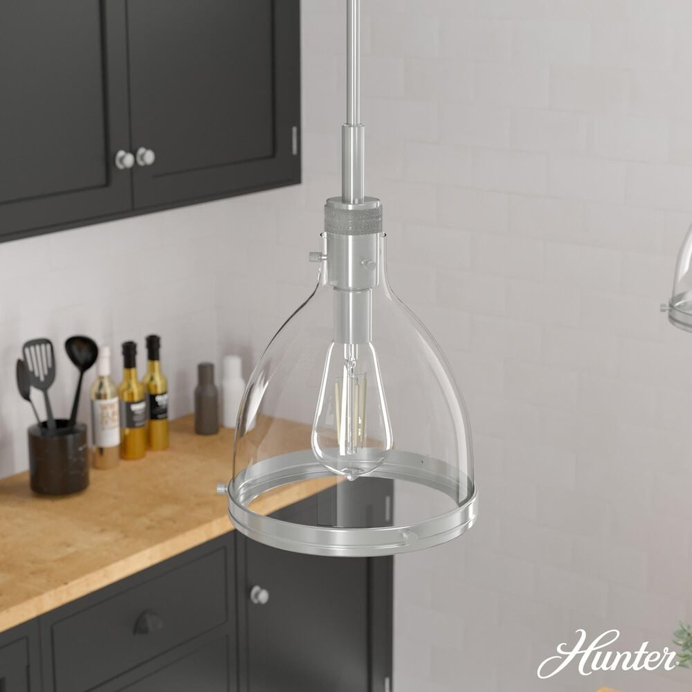 Hunter Van Nuys 10&quot; 1-Light Pendant in Brushed Nickel, , large