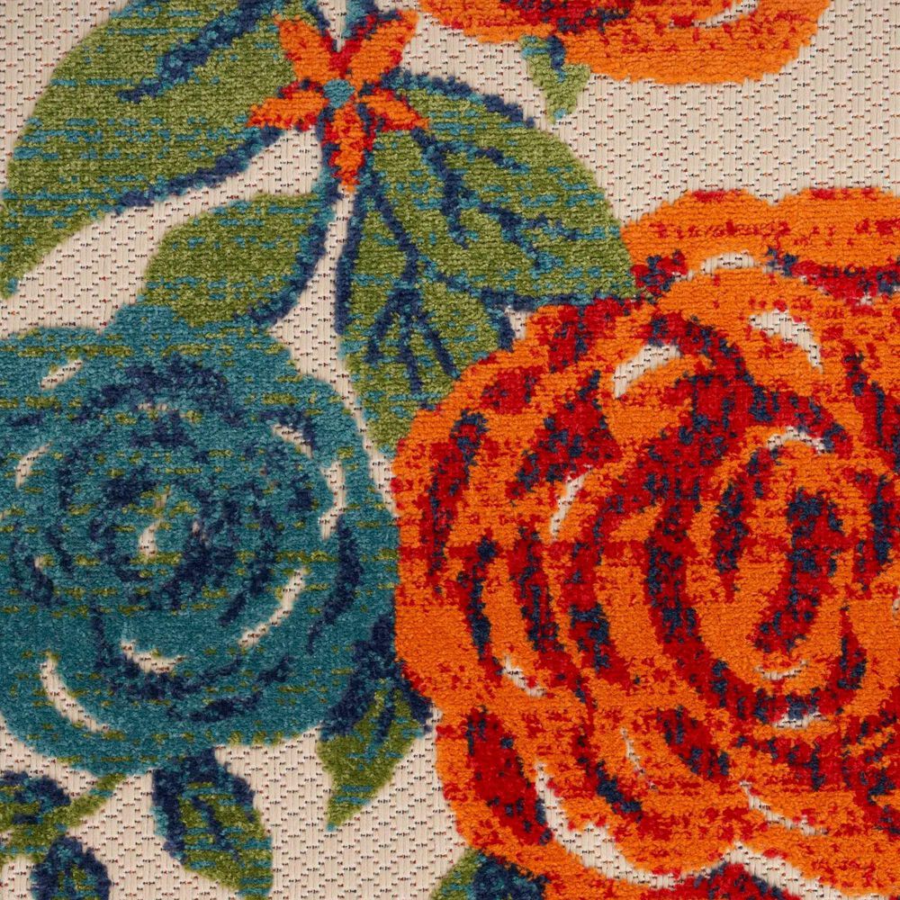 Nourison Aloha ALH32 2&#39; x 6&#39; Ivory and Multicolor Indoor/Outdoor Runner, , large