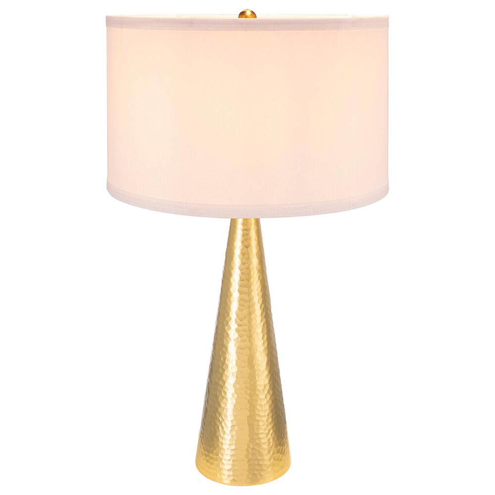 A&amp;B Home Cone Table Lamp with Collapsible Shade in Gold, , large