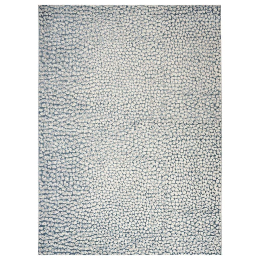 Nourison Joli 8" x 10" Ivory, Blue and Grey Area Rug, , large