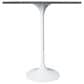 Leisuremod LeisureMod Verve Collection Modern Bar Height Table White Base with 36 Round Marble Grey Sintered Stone Top, , large