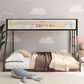 Hearth and Haven Adam Twin over Full Bunk Bed with White Mesh Guard Rail in Black, , large