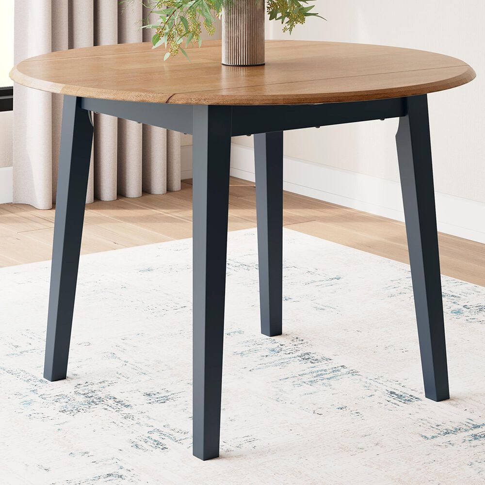 Ashley Gesthaven Dining Table in Light Natural and Dark Slate Blue - Table Only, , large