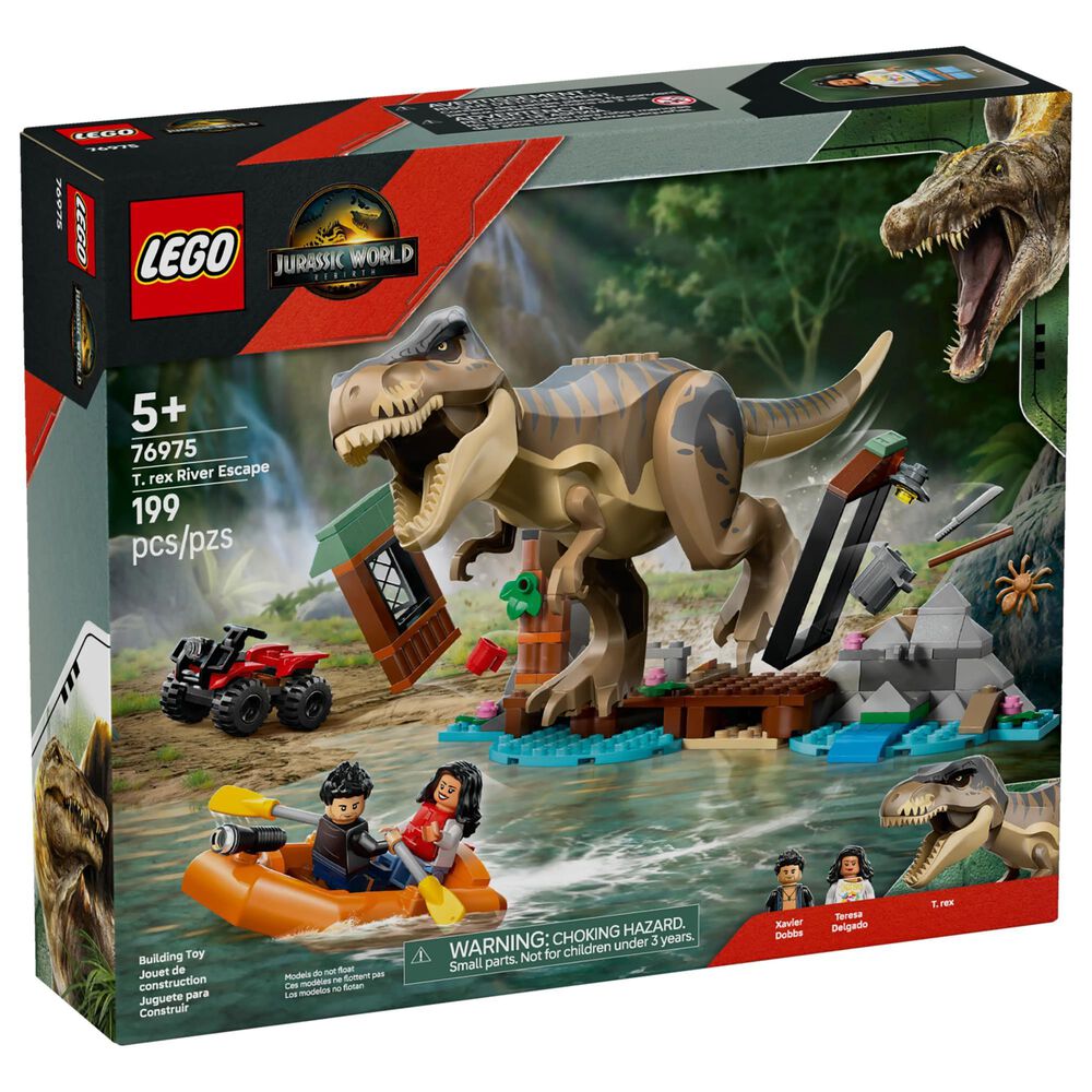 LEGO Jurassic World - T. Rex River Escape Building Set in Red and Orange, , large
