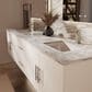 Lexora Home Geneva 80" Double Bathroom Vanity in Glossy White with 2 cm White Carrara Marble Top and Rectangular Sinks, , large