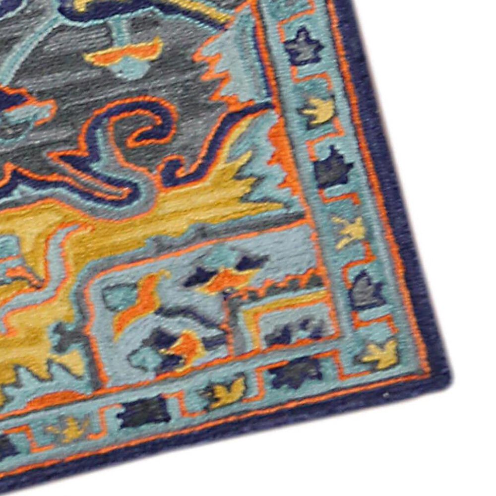 Amer Rugs Boho 2&#39; x 3&#39; Blue and Orange Area Rug, , large