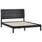 Walker Edison Cama Queen Platform Bed with Slatted Headboard in Black, , large