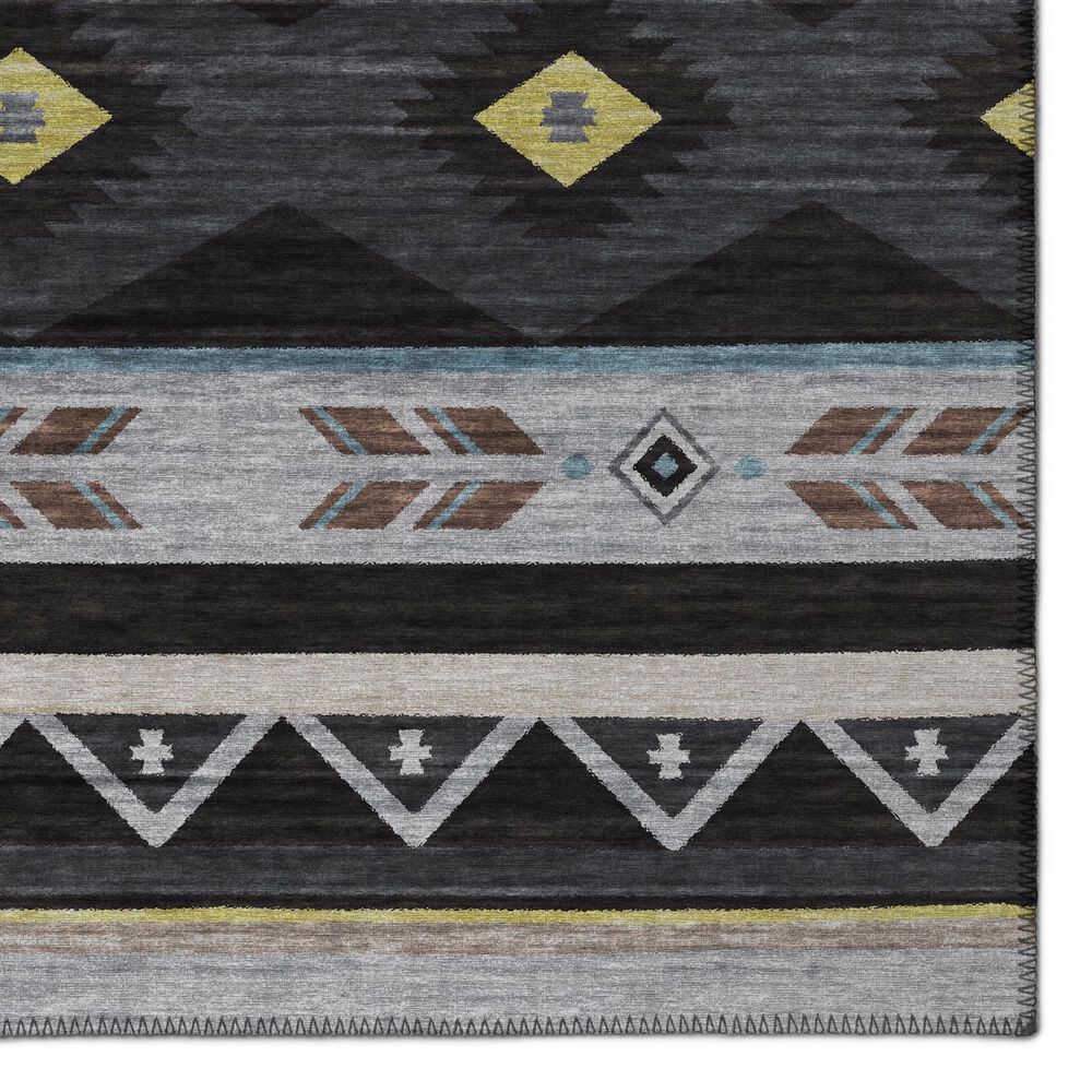 Dalyn Rug Company Phoenix PH3 2&#39;3&quot; x 7&#39;6&quot; Black Indoor/Outdoor Runner, , large