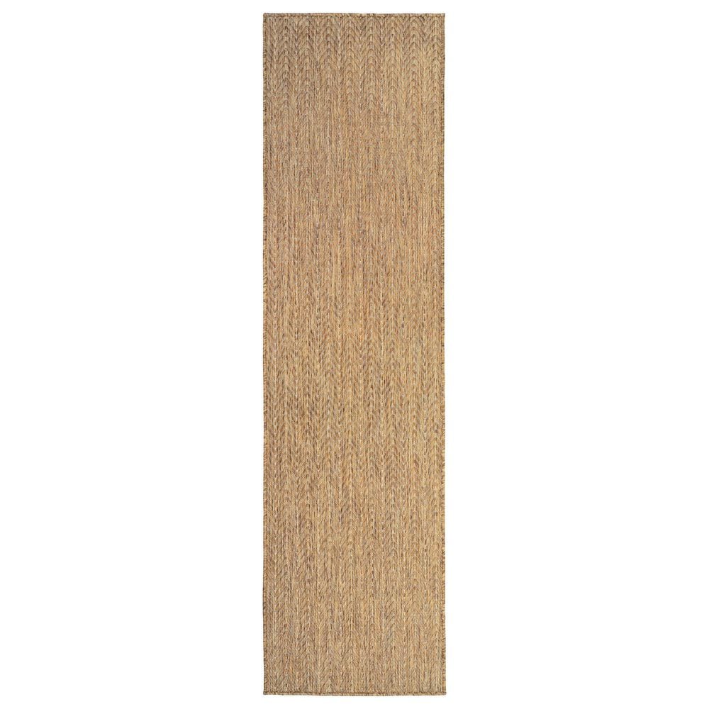 Nourison Horizon HOZ02 Natural 2"2" x 8" Indoor/Outdoor Runner, , large