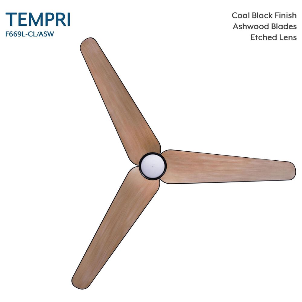 Minka-Aire Tempri 56" Indoor/Outdoor Ceiling Fan with LED Light in Coal, , large