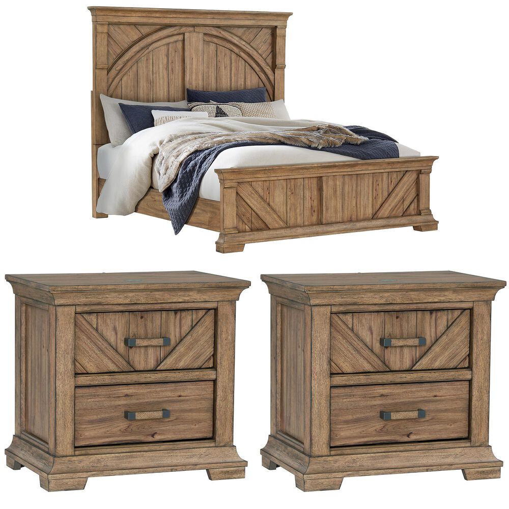 Karavan Casual Dining 3-Piece Queen Bedroom set in Knotty Hickory, , large