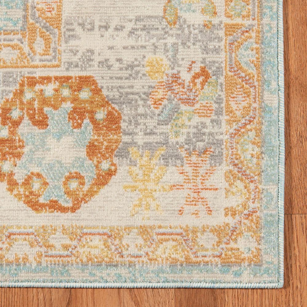 Amer Rugs Bohemian 7&#39;9&quot; x 9&#39;9&quot; Aqua Beige Area Performance Rug, , large