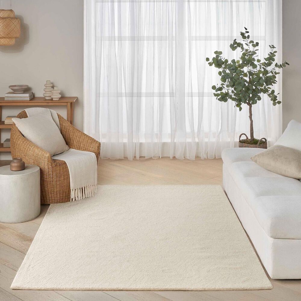 Nourison Pure Angles Ivory 5&#39;3&quot; x 7&#39;3&quot; Area Rug, , large