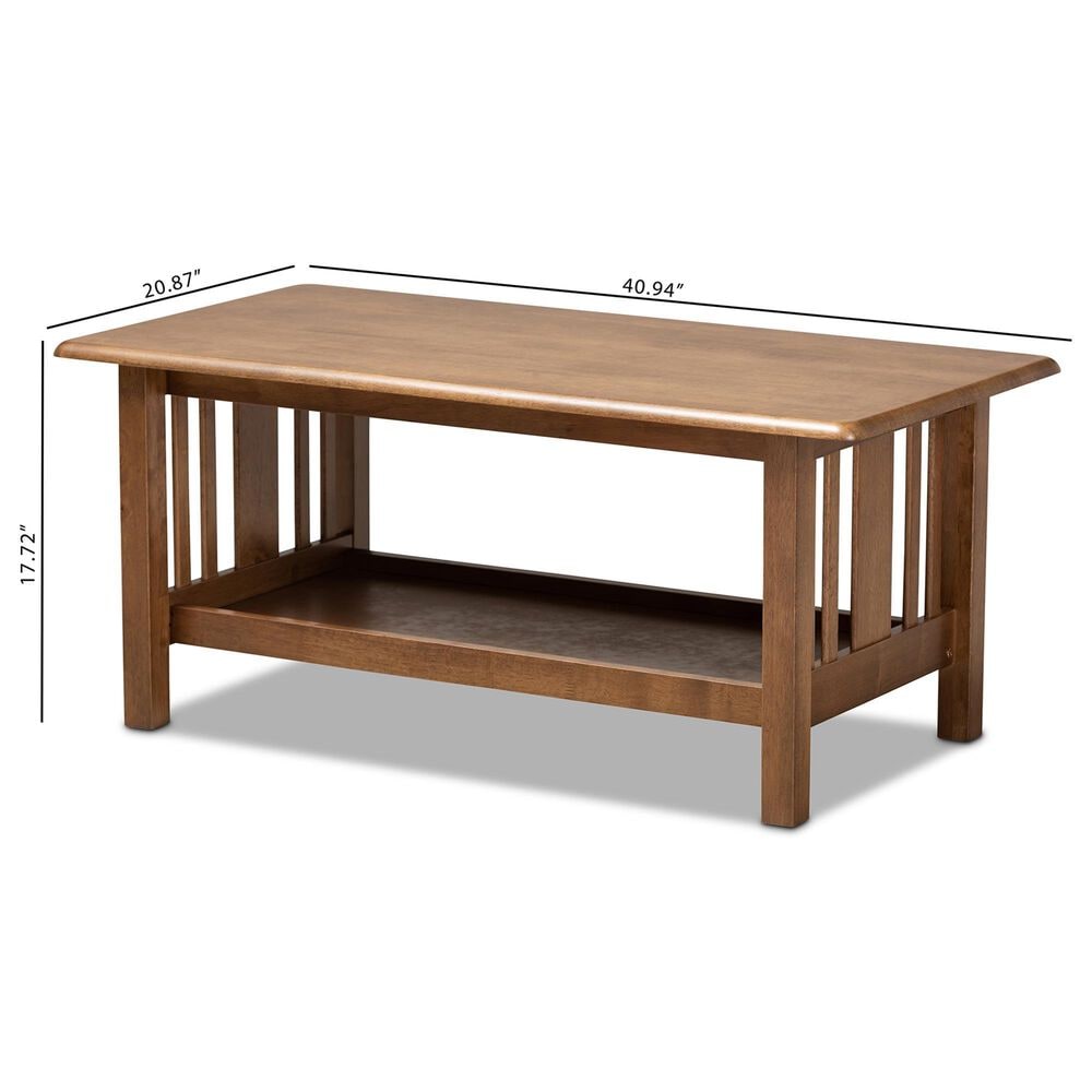 Baxton Studio Rylie Coffee Table in Walnut Brown, , large