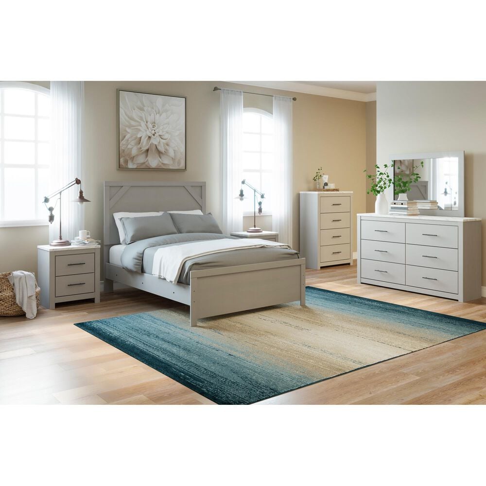 Ashley Cottonburg 6 Drawer Dresser in Light Gray and White, , large