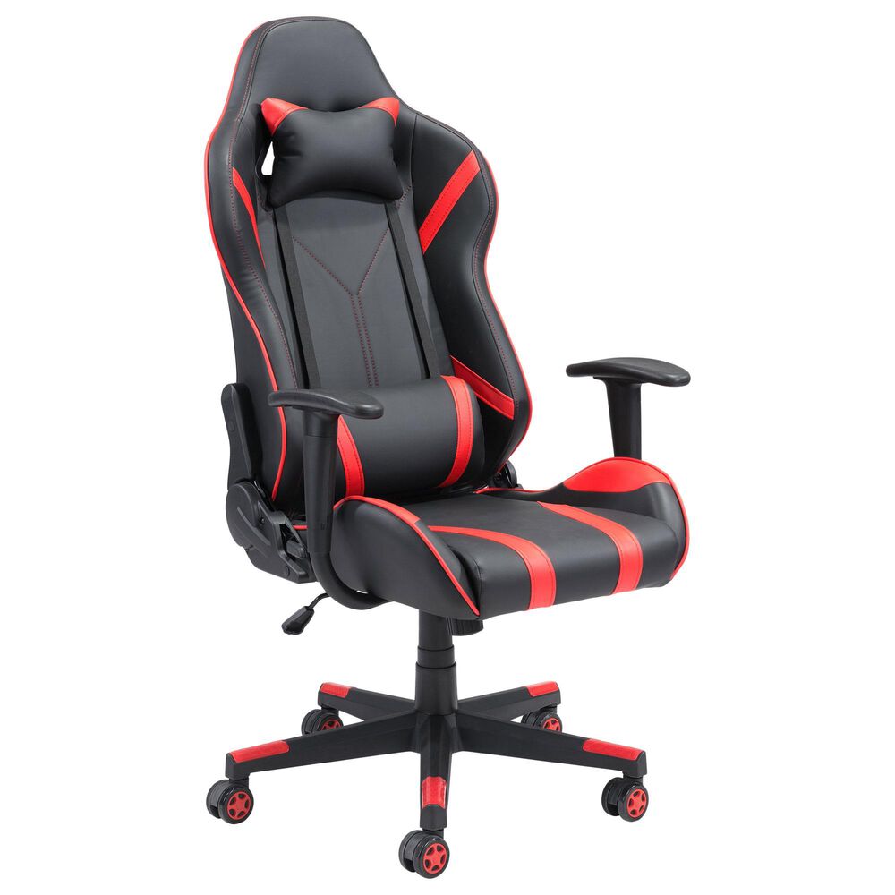 Zuo Modern Android Gaming Chair in Black and Red, , large