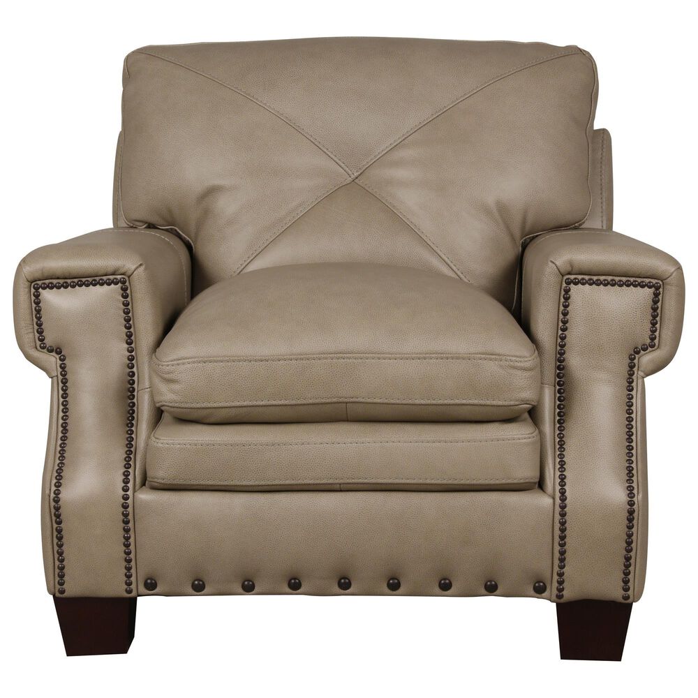 Superb Leather Leather Chair in Juno Pebble, , large