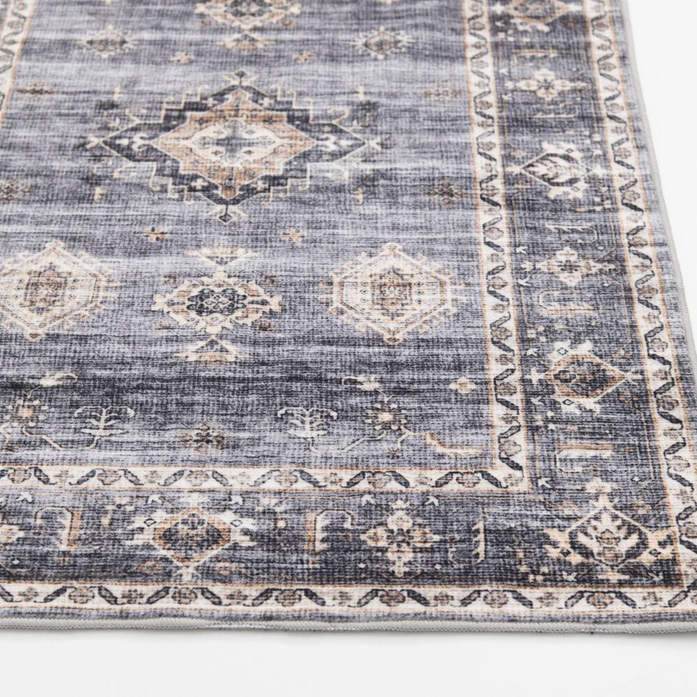 Central Oriental Rugease Velveteen Raquel Light Gray and Beige 2&#39;3&quot; x 6&#39; Runner, , large