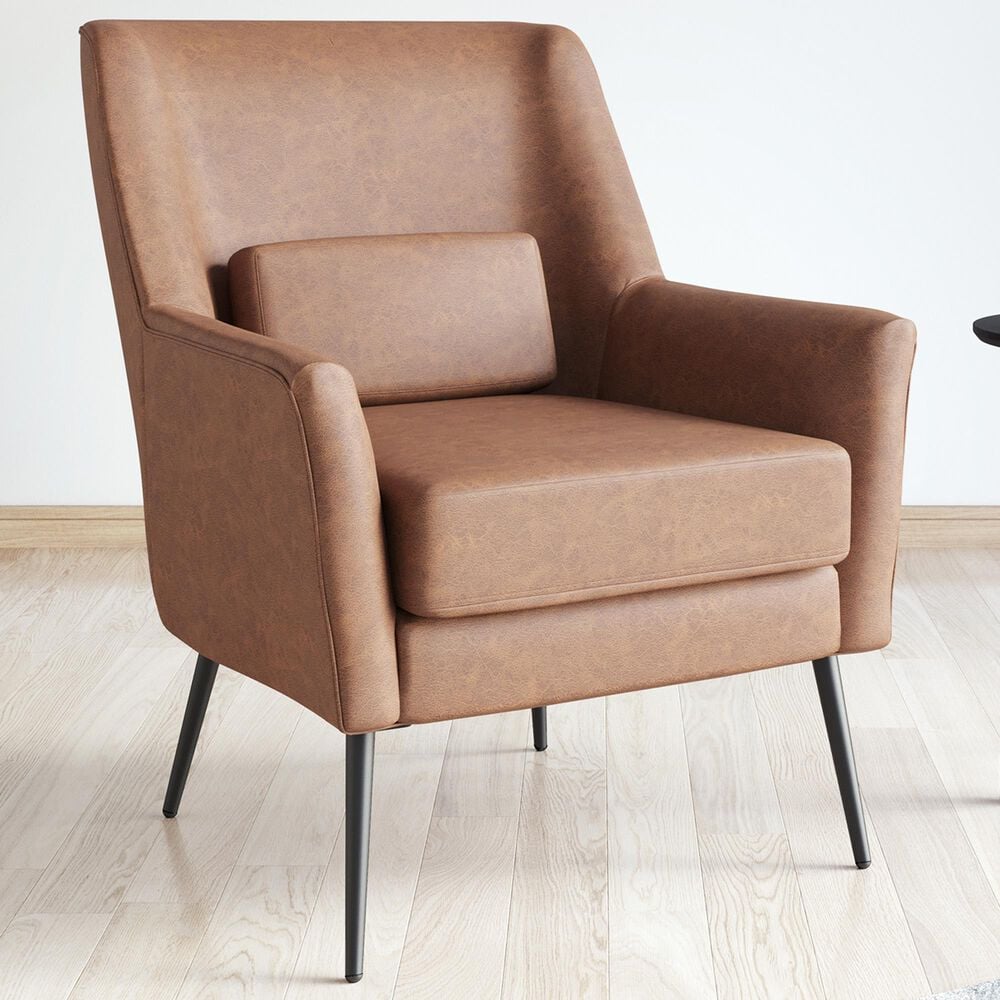 Zuo Modern Ontario Accent Chair in Vintage Brown and Gold, , large