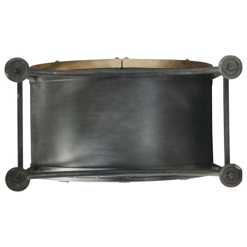 Howard Miller Boilermaker Wine and Bar Cabinet in Charcoal Gray and Aged Brass, , large