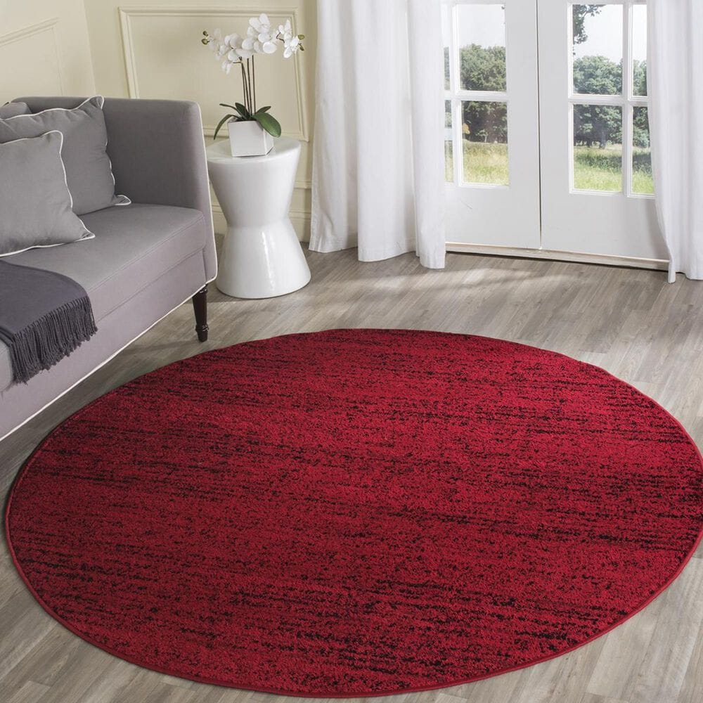 Safavieh Adirondack ADR117F-6R 6" x 6" Red/Black Round Rug, , large