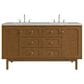 James Martin Laurent 60" Double Bathroom Vanity in Honey Oak with 3 cm Eternal Jasmine Pearl Silestone Top and Rectangular Sinks, , large