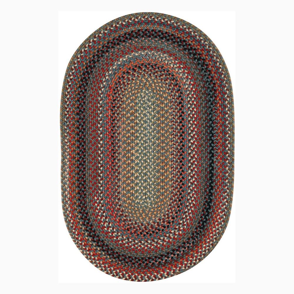 Capel Americana 0346-400 4" x 6" Oval Colony Blue Area Rug, , large