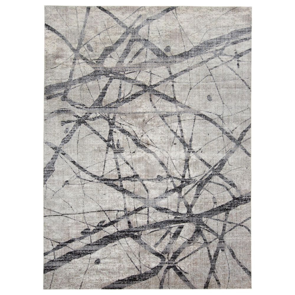 Feizy Kano 10"2" x 13"9" Charcoal and Gray Area Rug, , large