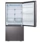 LG 26 Cu. Ft. Bottom Freezer Refrigerator in Black Stainless Steel, , large