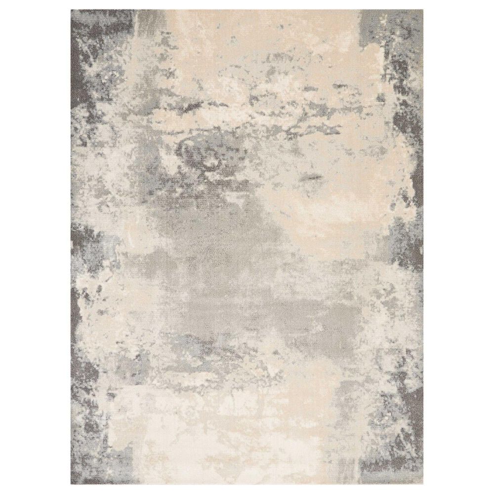 Nourison Maxell MAE13 9"3" x 12"9" Ivory and Grey Area Rug, , large