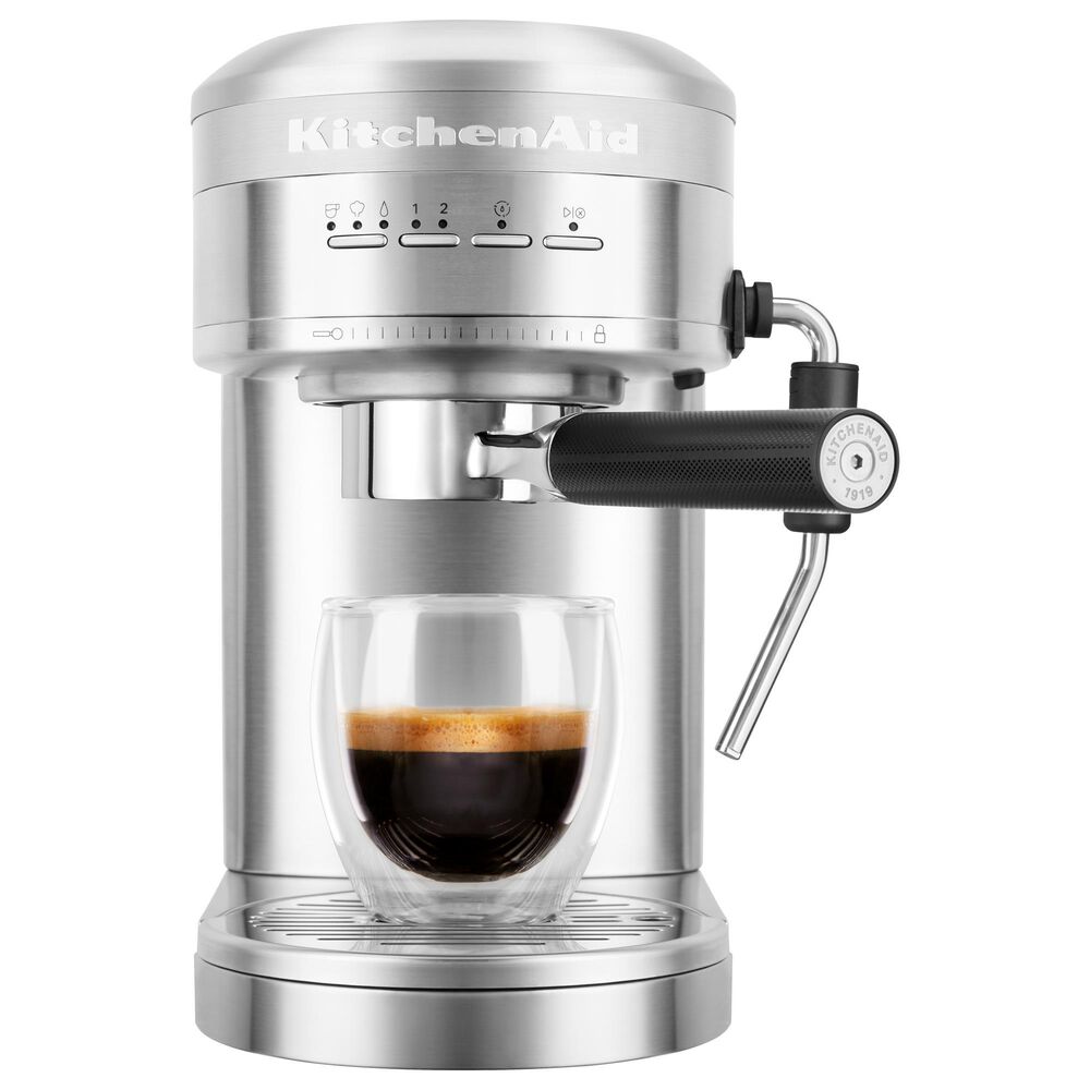 KitchenAid 47 Oz Semi-Automatic Espresso Machine in Brushed Stainless Steel, , large
