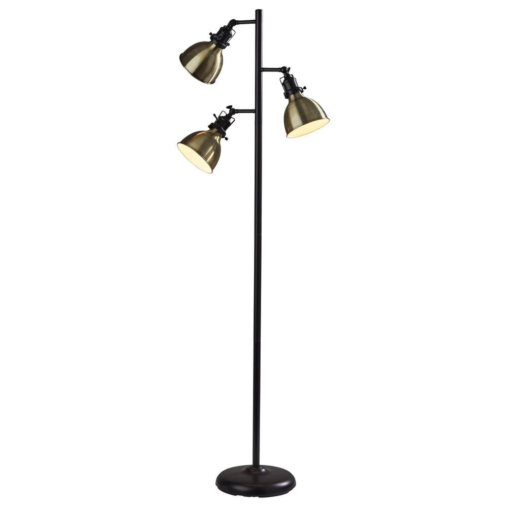 Adesso Alden Floor Lamp in Antique Bronze and Brass, , large