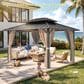 HOMLUX 10" x 12" Patio Hardtop Gazebo with Steel Posts in Khaki, , large