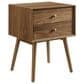 Modway Ember 2 Drawer Nightstand with AC and USB Ports in Walnut Walnut, , large