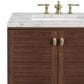 James Martin Vanities Amberly 30" Single Bathroom Vanity in Walnut with 3 cm Eternal Jasmine Pearl Quartz Top and Rectangular Sink, , large