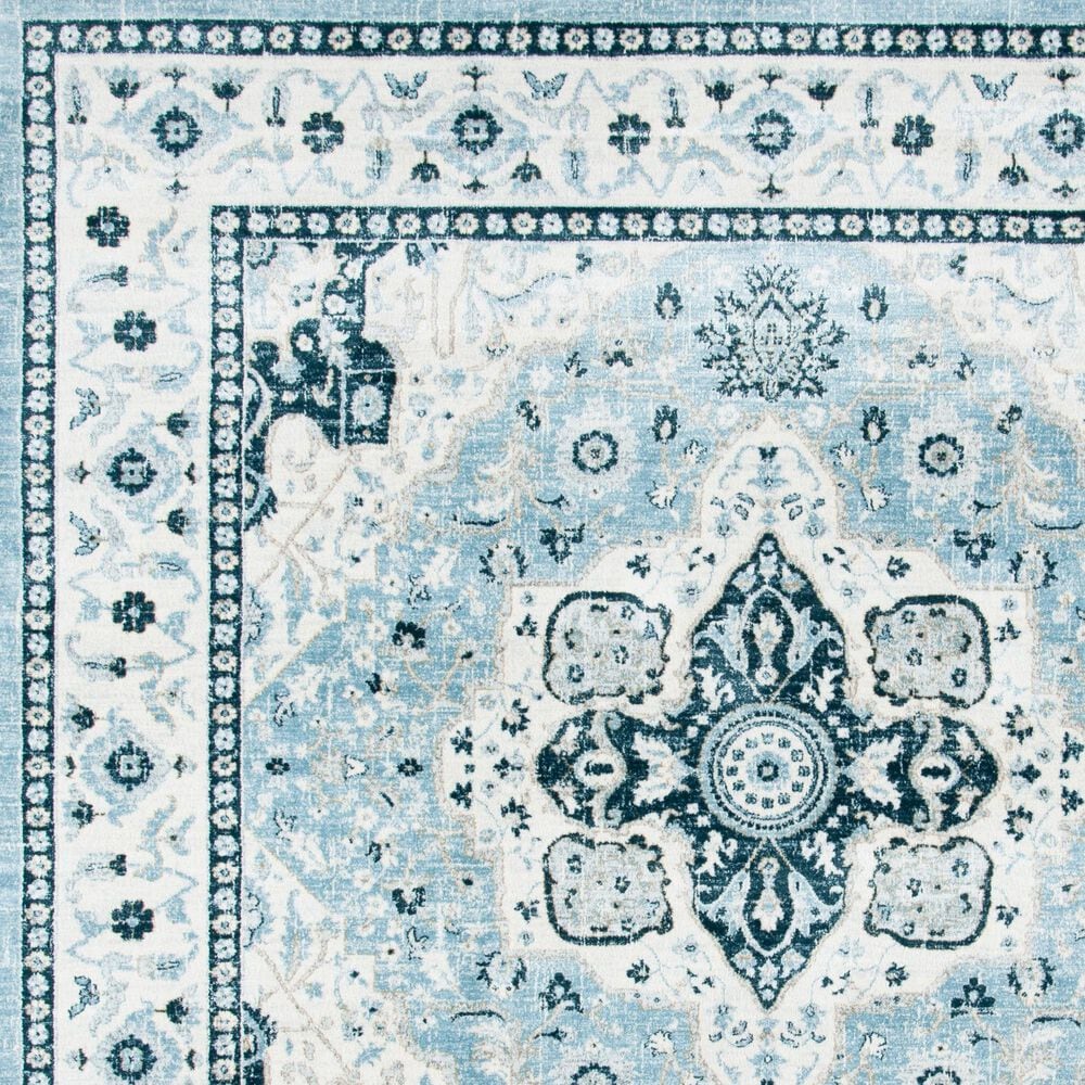 Safavieh Isabella ISA936M 6&#39;7&quot; Round Light Blue and Cream Area Rug, , large