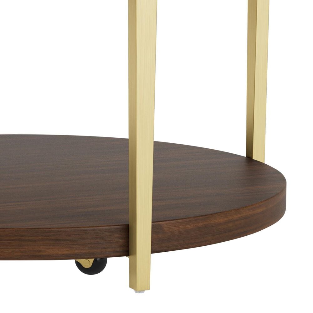 Riverside Furniture Emery Round Cocktail Table in Smoked Cherry and Bronze, , large